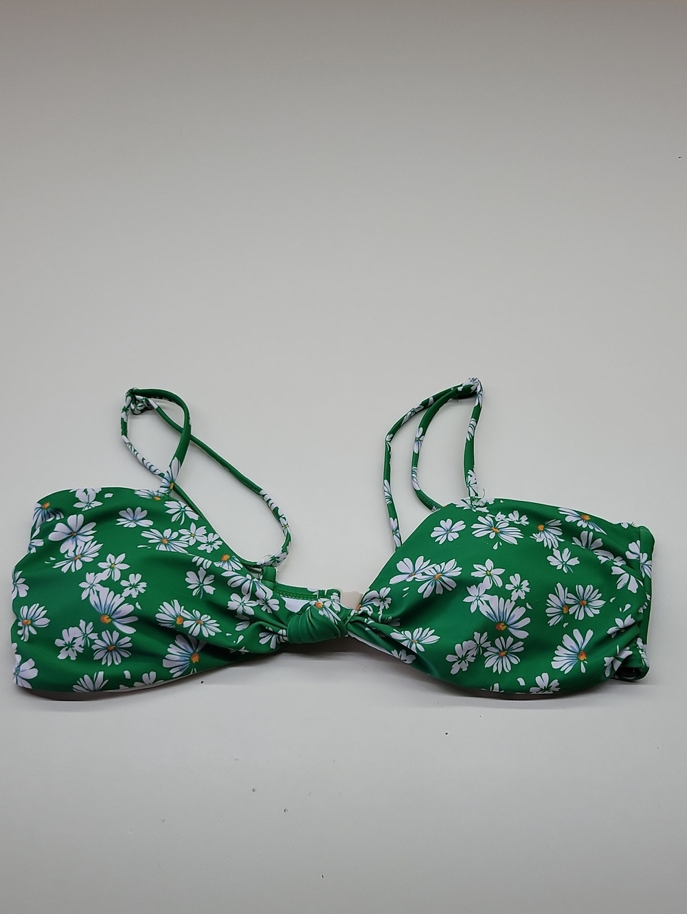 Pink Lily Daisy Print Bikini Top